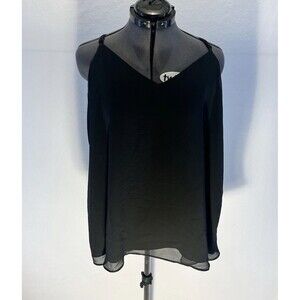Torrid Sophie Cami Top NWT Womens Sz 1X Black Layering Chiffon Swing V-Neck Cami